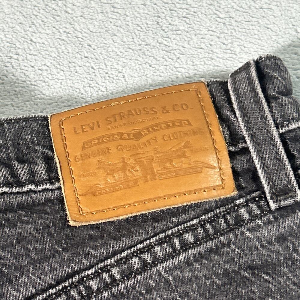 Y2K 2000s Levis Premium Loose Baggy Jeans Womena 30x28 Black Relaxed Ribcage VTG - Picture 5 of 14